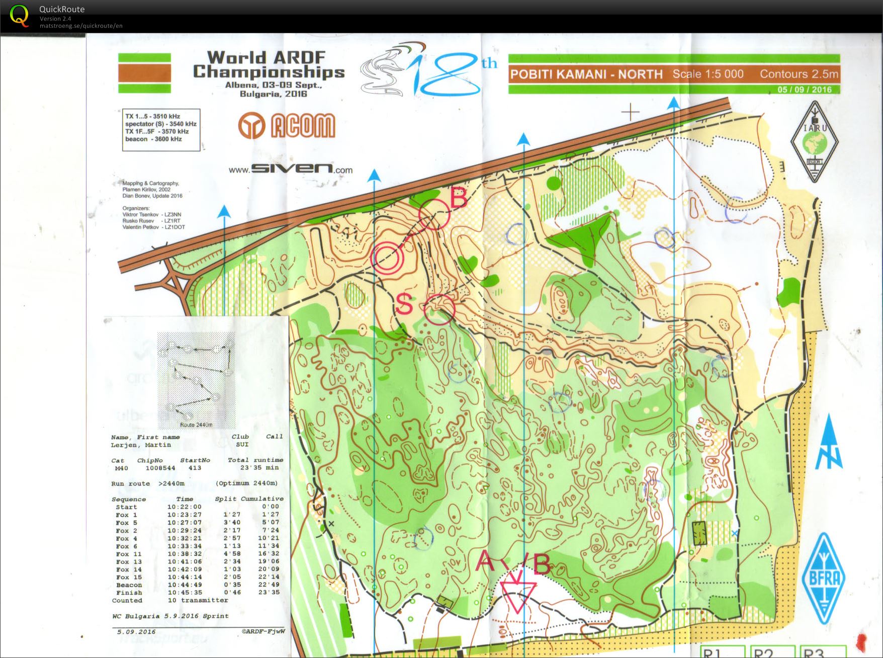 ARDF Worldchampionships Sprint (05.09.2016)